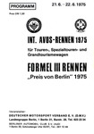 Programme cover of AVUS (Automobil-Verkehrs- und Übungsstraße), 22/06/1975