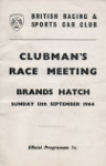 Programme cover of Brands Hatch Circuit, 13/09/1964