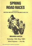 Programme cover of Brands Hatch Circuit, 16/05/1981