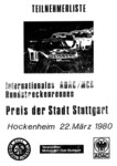 Programme cover of Hockenheimring, 22/03/1980