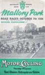 Programme cover of Mallory Park Circuit, 07/10/1956