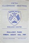 Programme cover of Mallory Park Circuit, 16/08/1964