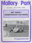 Programme cover of Mallory Park Circuit, 29/06/1975