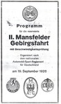 Programme cover of Mansfeld Hill Climb, 12/10/1926