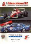 Programme cover of Silverstone Circuit, 05/04/1992