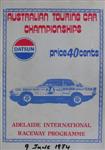 Programme cover of Adelaide International Raceway, 09/06/1974