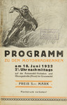 Programme cover of AVUS (Automobil-Verkehrs- und Übungsstraße), 10/06/1922