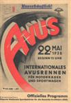 Programme cover of AVUS (Automobil-Verkehrs- und Übungsstraße), 22/05/1938