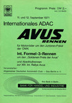 Programme cover of AVUS (Automobil-Verkehrs- und Übungsstraße), 12/09/1971