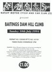 Programme cover of Baitings Dam Hill Climb, 10/07/1994