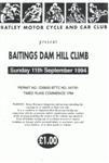 Programme cover of Baitings Dam Hill Climb, 11/09/1994