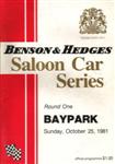 Programme cover of Baypark Raceway, 25/10/1981