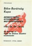 Programme cover of Béke-Barátság Kupa, 10/06/1984