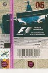 Ticket for Spa-Francorchamps, 11/09/2005
