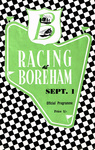 Programme cover of Boreham Racing Circuit, 01/09/1951