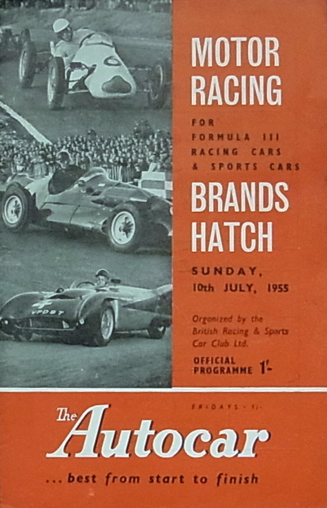 Programme cover of Brands Hatch Circuit, 10/07/1955