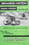 Programme cover of Brands Hatch Circuit, 04/04/1958