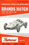 Programme cover of Brands Hatch Circuit, 29/08/1960