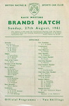 Programme cover of Brands Hatch Circuit, 27/08/1961