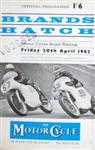 Programme cover of Brands Hatch Circuit, 20/04/1962