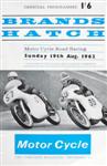 Programme cover of Brands Hatch Circuit, 19/08/1962
