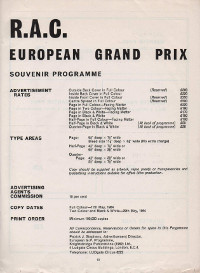 RAC European Grand Prix dummy programme page 13, Brands Hatch Circuit, 11/07/1964