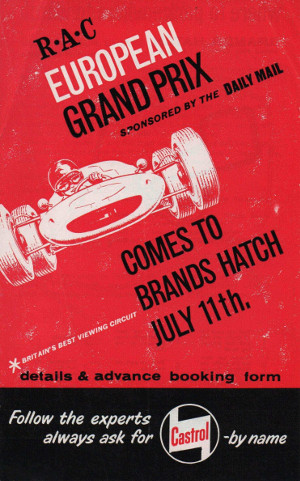 RAC European Grand Prix flyer cover, Brands Hatch Circuit, 11/07/1964
