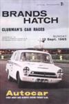 Programme cover of Brands Hatch Circuit, 12/09/1965
