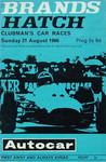 Programme cover of Brands Hatch Circuit, 21/08/1966