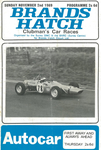 Programme cover of Brands Hatch Circuit, 02/11/1969