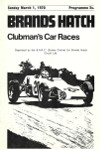 Programme cover of Brands Hatch Circuit, 01/03/1970