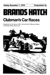 Programme cover of Brands Hatch Circuit, 01/11/1970