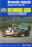 Programme cover of Brands Hatch Circuit, 15/04/1974