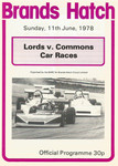 Programme cover of Brands Hatch Circuit, 11/06/1978