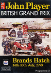 Programme cover of Brands Hatch Circuit, 16/07/1978