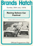 Programme cover of Brands Hatch Circuit, 30/07/1978