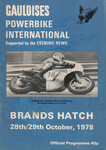 Programme cover of Brands Hatch Circuit, 29/10/1978