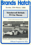 Programme cover of Brands Hatch Circuit, 30/03/1980