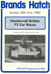 Programme cover of Brands Hatch Circuit, 29/06/1980