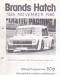 Programme cover of Brands Hatch Circuit, 16/11/1980