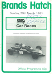 Programme cover of Brands Hatch Circuit, 29/03/1981