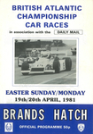 Programme cover of Brands Hatch Circuit, 20/04/1981