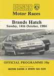 Programme cover of Brands Hatch Circuit, 14/10/1984