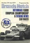 Programme cover of Brands Hatch Circuit, 12/04/1971