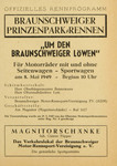 Programme cover of Braunschweig Prinzenpark, 08/05/1949