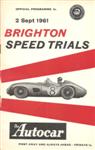 Programme cover of Brighton Speed Trials, 02/09/1961