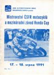 Programme cover of Brno Circuit, 18/08/1991