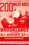 Programme cover of Brooklands (GBR), 27/08/1938