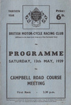 Programme cover of Brooklands (GBR), 13/05/1939