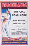 Programme cover of Brooklands (GBR), 29/05/1939